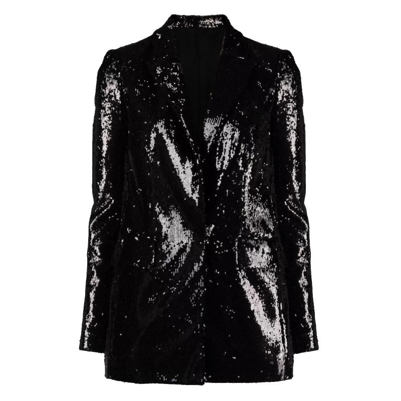 Jordana Sequin Wrap Blazer  |  Womens Tailored Suiting Clothing BLACK