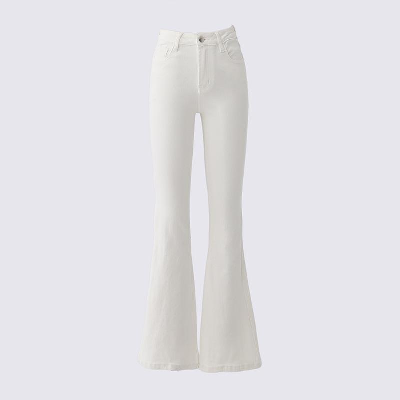 Kaida Mid-Rise White Denim Bootcut Jeans  |  Womens Jeans Clothing CHIC WHITE