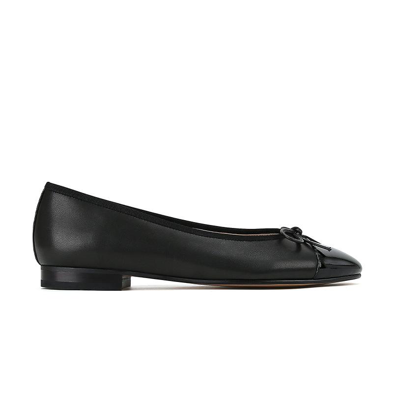 Kara Leather Bow Cap-Toe Ballerina Flats  |  Womens Ballerina Flats Ballerina Flats Ballerina Flats