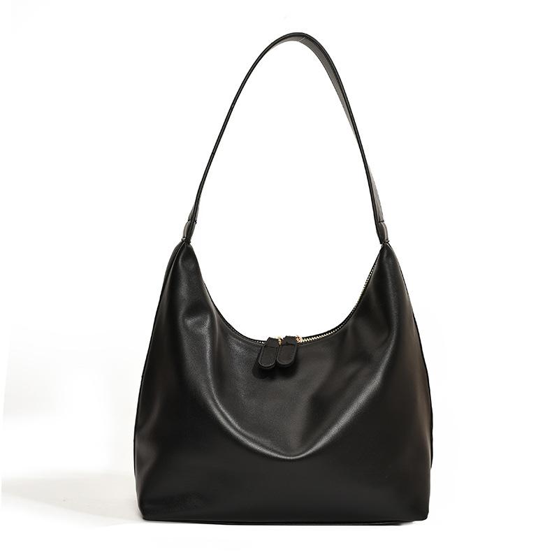 Khai Leather Hobo Bag  |  Womens Shoulder Bags Handbags BLACK