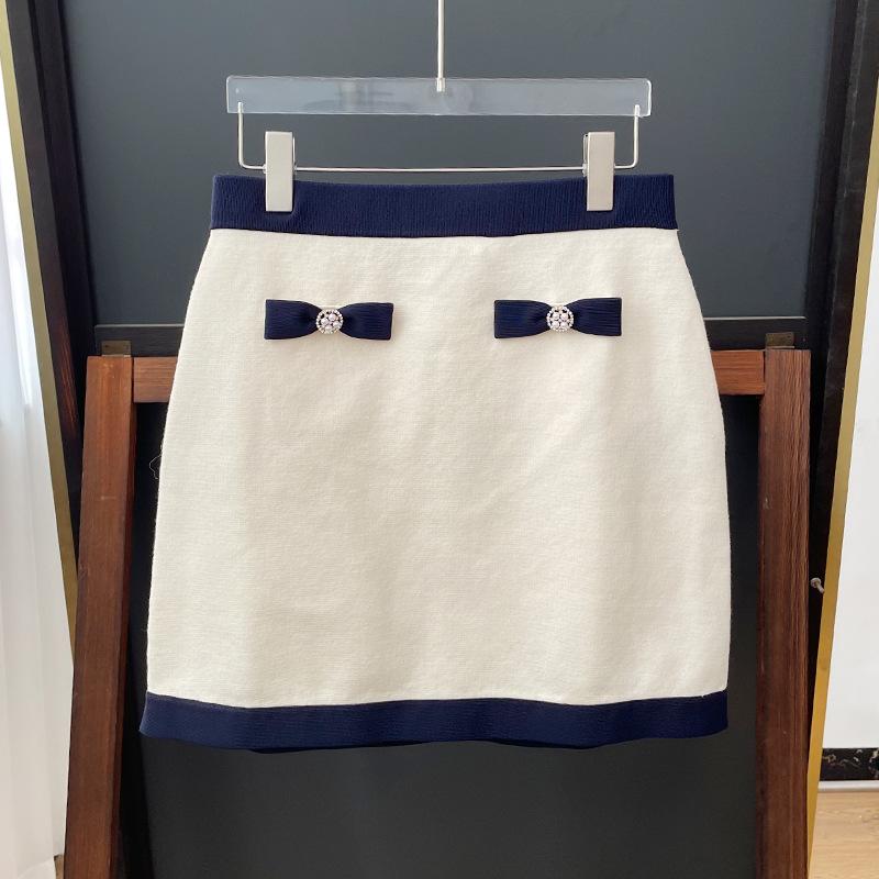 Kipp Knit Mini Skirt  |  Womens Tailored Suiting Clothing BLACKSOFT WHITE