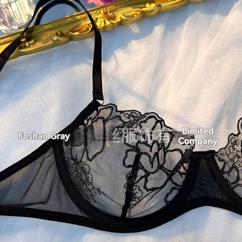 La Rose Floral-Embroidered Demi Bra  |  Womens Lingerie & Shapewear Clothing BLACK