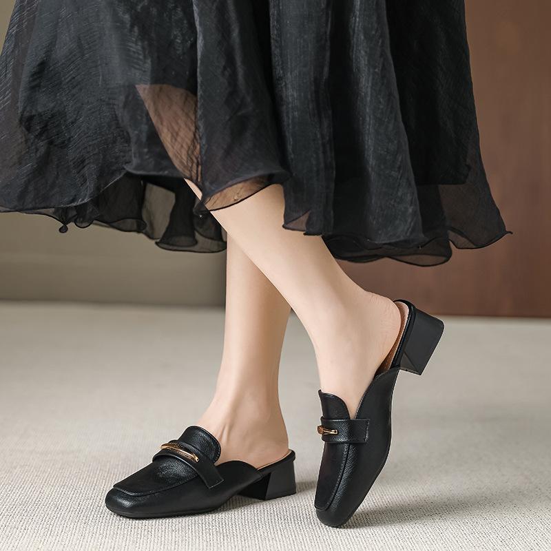 Leather Slided Loafer Mules  |  Womens Mules & Slides Mules & Slides Mules & Slides