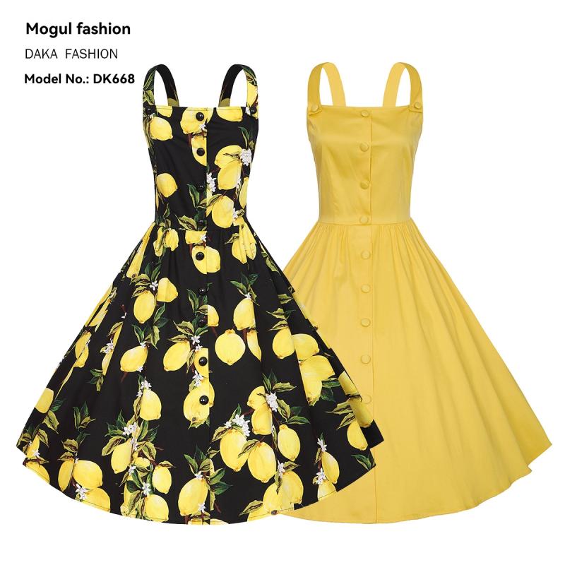 Lemon-Print Sleeveless Belted Corset Midi Dress  |  Womens Dresses Clothing Dresses