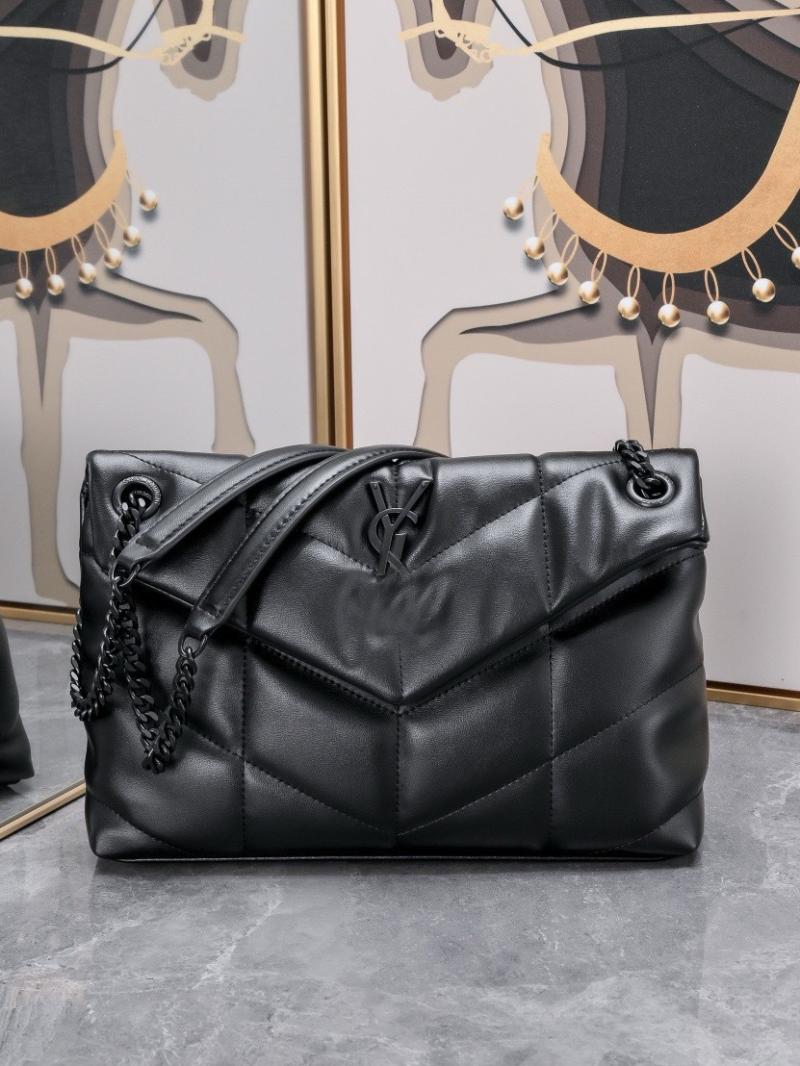 Lou Puffer Ysl Pouch In Quilted Leather  |  Womens Evening Bags Evening Bags BLACK