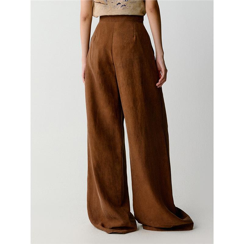 Lucy Cropped Microsuede Pants  |  Womens Pants & Shorts Clothing CHOCOLATE