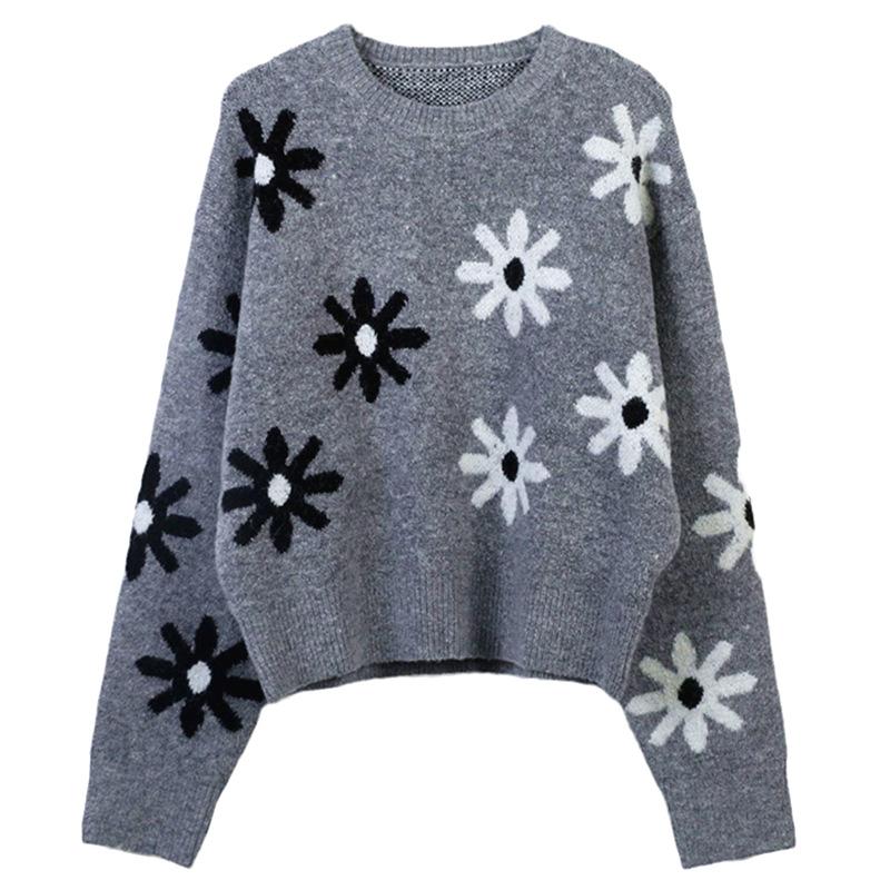 Maguy Floral Oversized Alpaca Wool Sweater  |  Womens Sweaters Clothing BEIGE