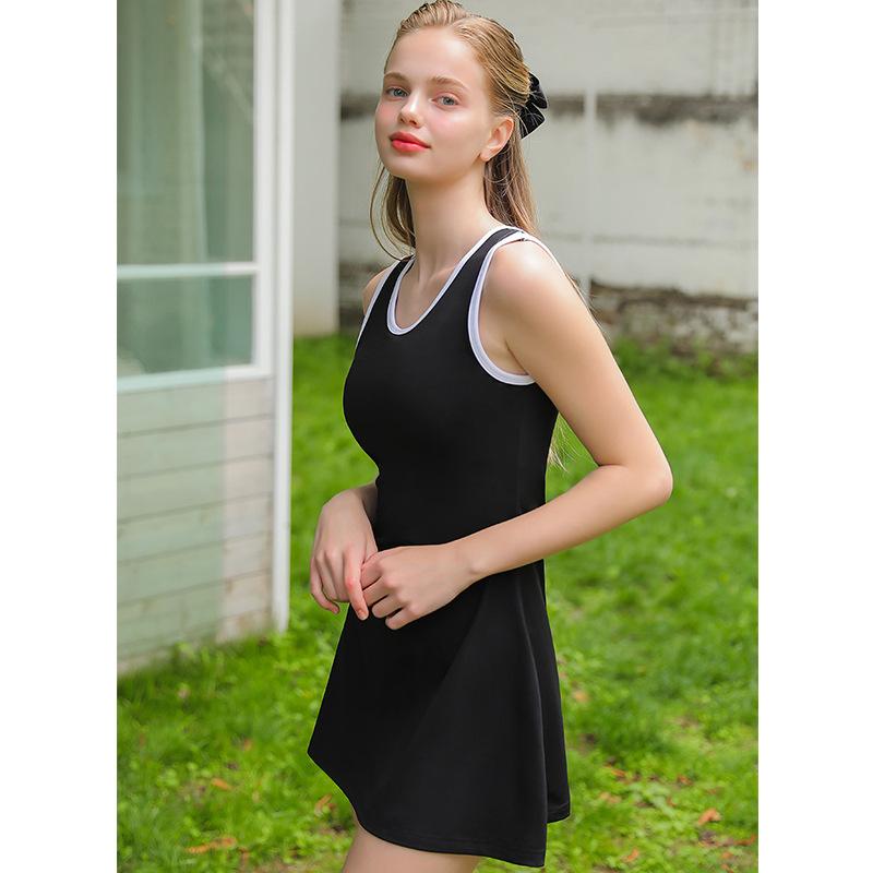 Marcella Round Neck Mini Dress  |  Womens Swimwear & Coverups Clothing BLACK WHITE