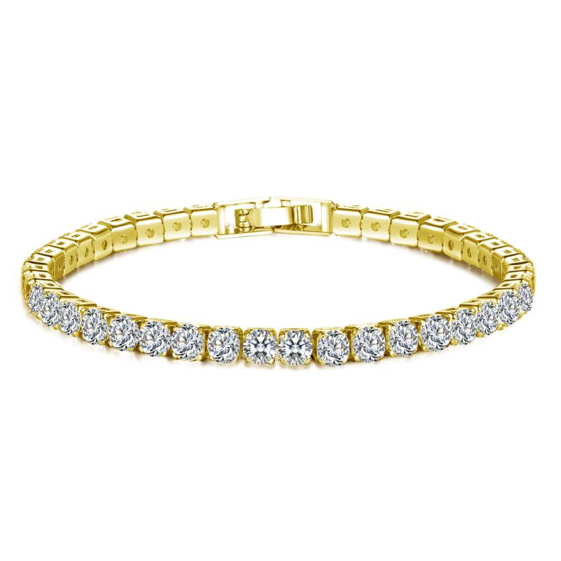 Matrix Gold-Plated Round-Cut Crystal Tennis Bracelet  |  Womens Bracelets Bracelets Bracelets