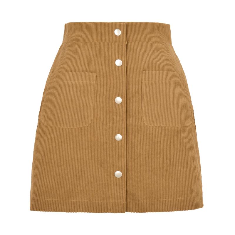 May Snap-Front Wool-Cashmere Mini Skirt  |  Womens Tailored Suiting Clothing Camel