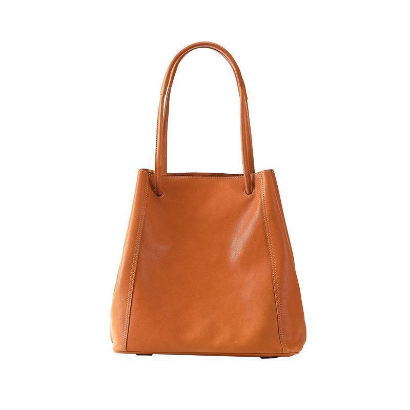 Medium Grained Leather Tote Bag  |  Womens Tote Bags Handbags TAUPE