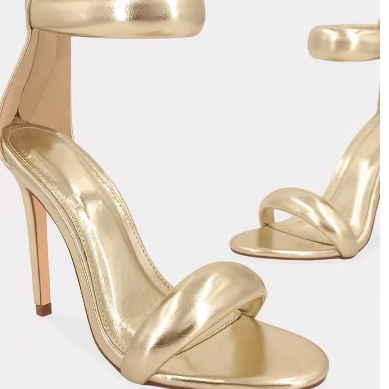 Metallic Twist Stiletto Mule Sandals  |  Womens Sandals Sandals MEKONG