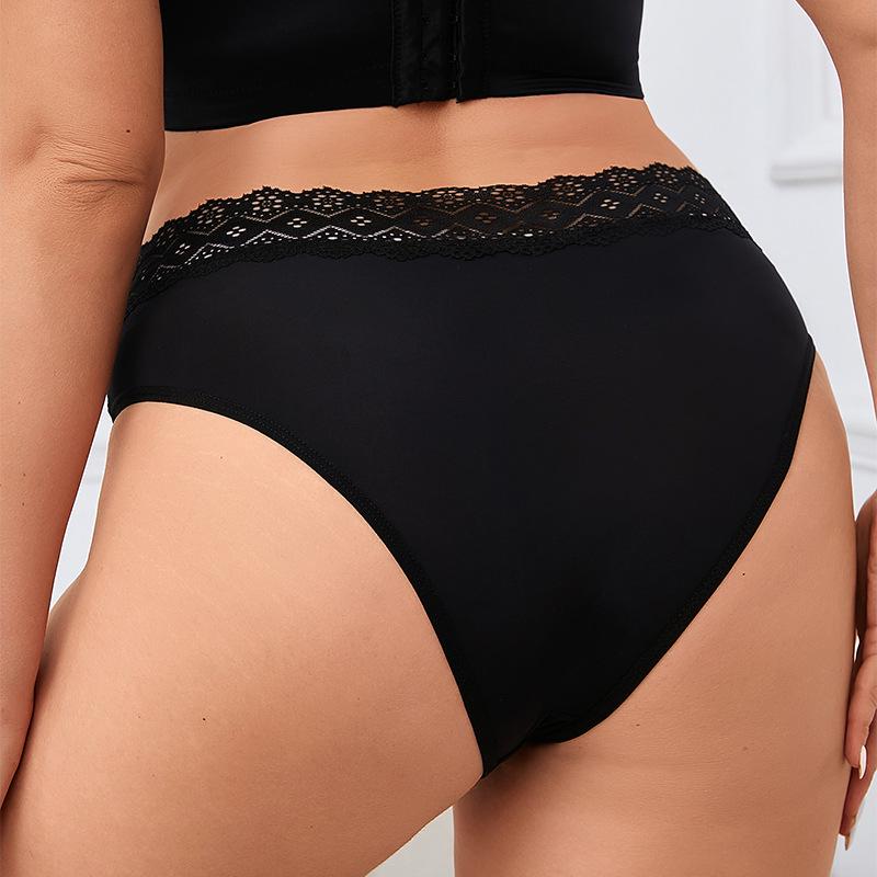 Moments High-Cut Lace-Trim Briefs  |  Womens Lingerie & Shapewear Clothing BLACK