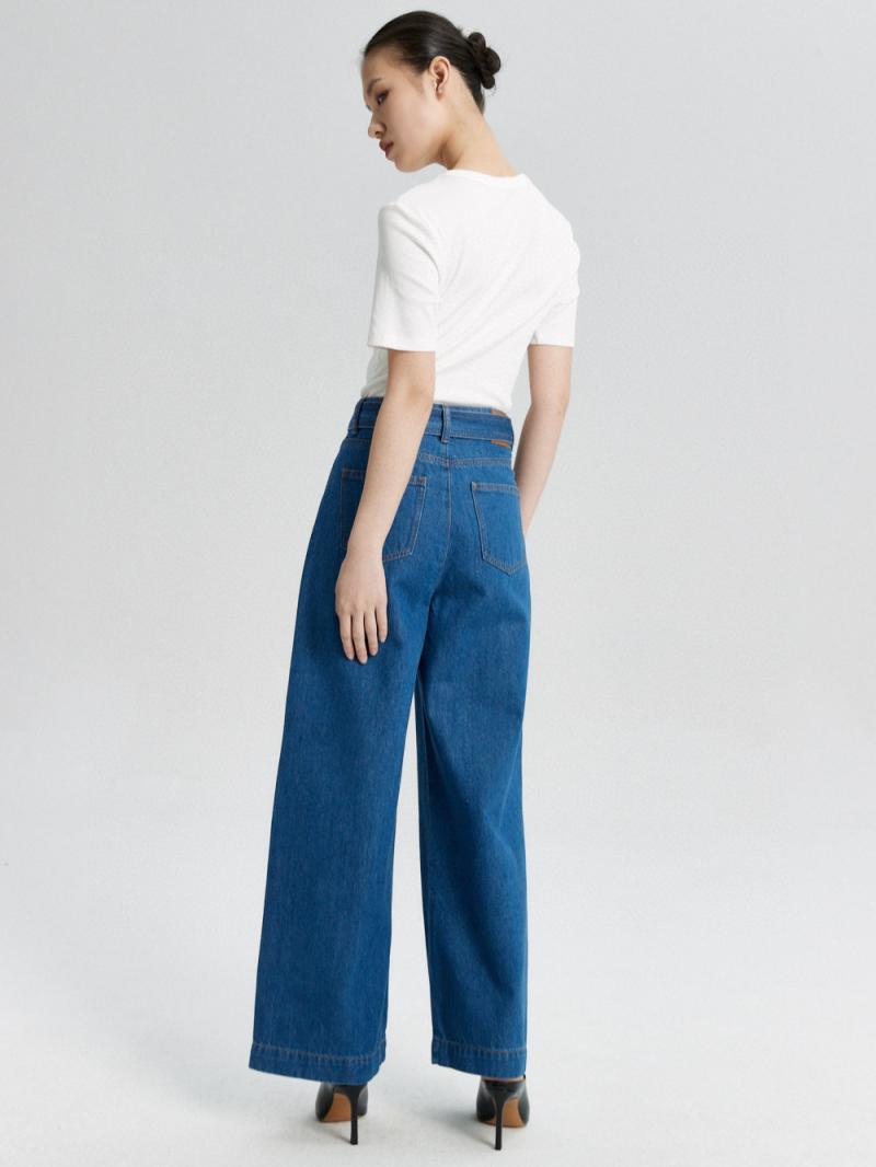 Moonlight Embellished Wide-Leg Jeans  |  Womens Jeans Clothing Blue Jean