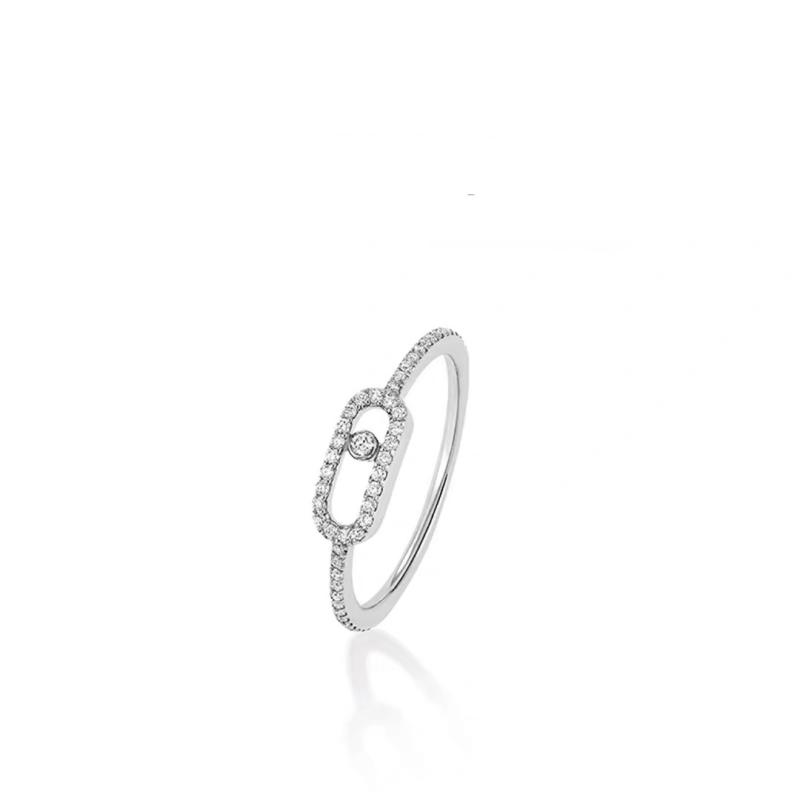 Move Uno 18K White Gold Diamond Pavé Ring  |  Womens Rings Jewelry Rings