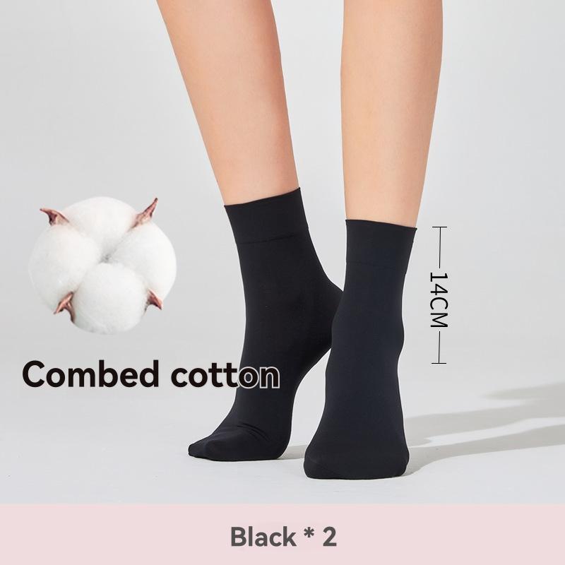 No 1 Cashmere Mid-Calf Socks  |  Womens Lingerie & Shapewear Clothing BLACK