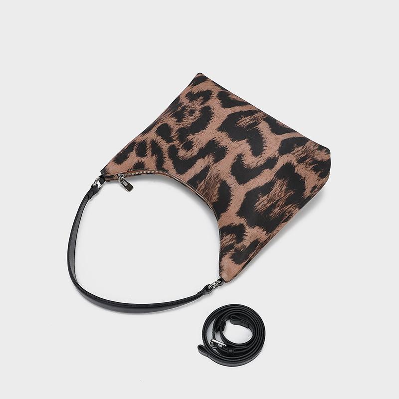 Ollie Leopard Faux Hair Shoulder Bag  |  Womens Shoulder Bags Handbags LADY LEOPARD