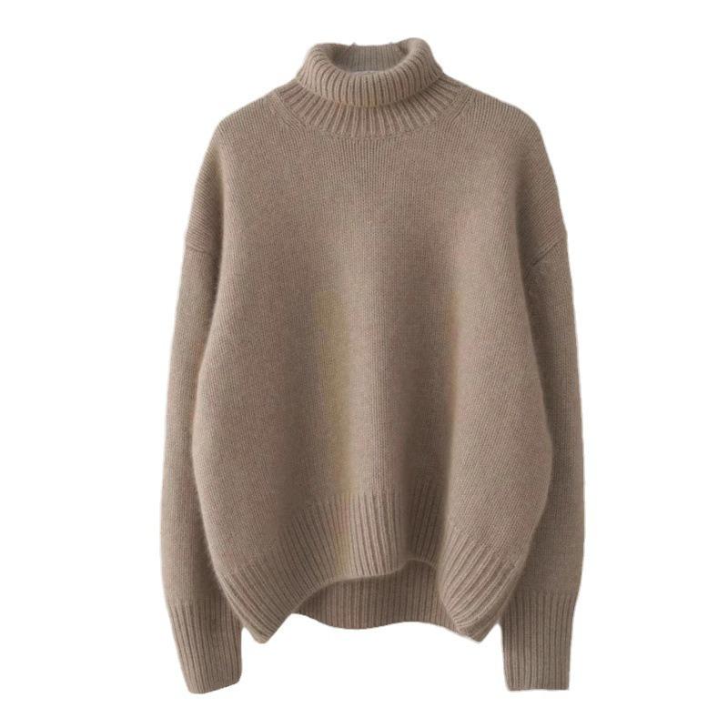 Omaira Funnel-Neck Wool Sweater  |  Womens Sweaters Clothing ARMY GREEN