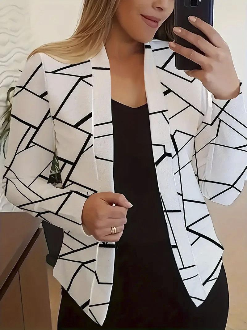 Open-Front Graphic Knit Topper  |  Womens Jackets & Blazers Clothing BLACK