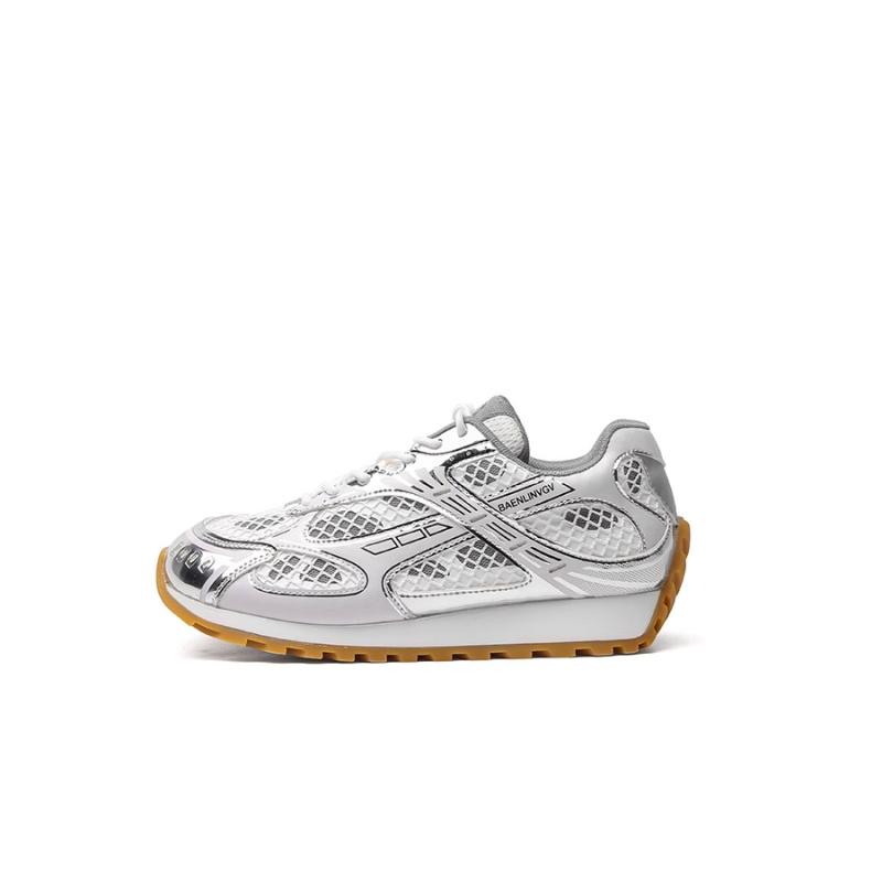 Orbit Metallic Net Runner Sneakers  |  Womens Sneakers Shoes SILVER WHITE