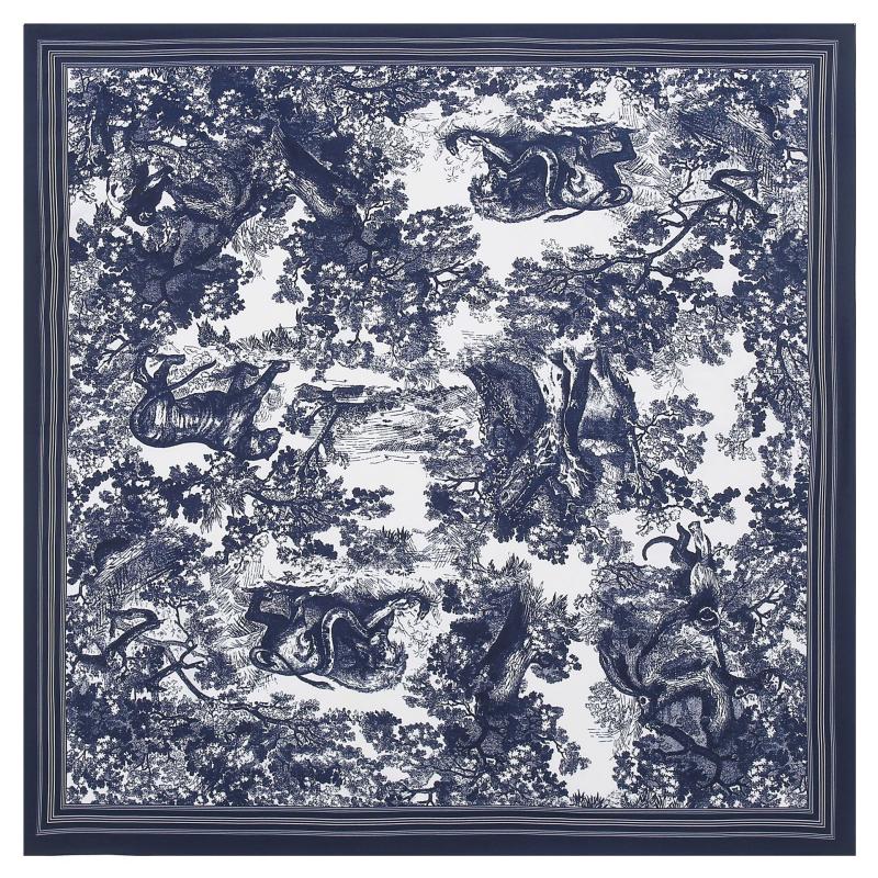 Paisley Blue Cashmere & Silk Printed Scarf  |  Womens Scarves & Wraps Accessories BLUE