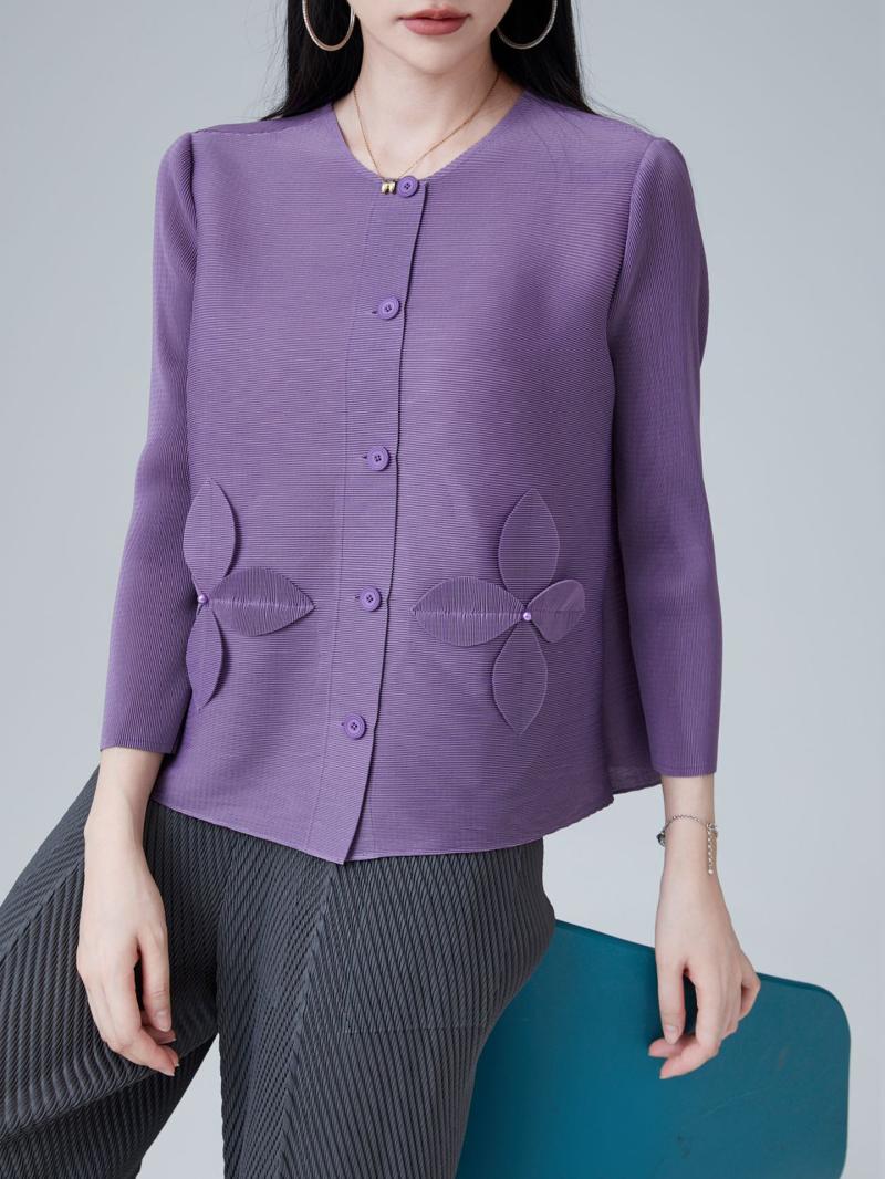 Peplum Orchid Applique Wool Tweed Jacket  |  Womens Jackets & Blazers Clothing Jackets & Blazers