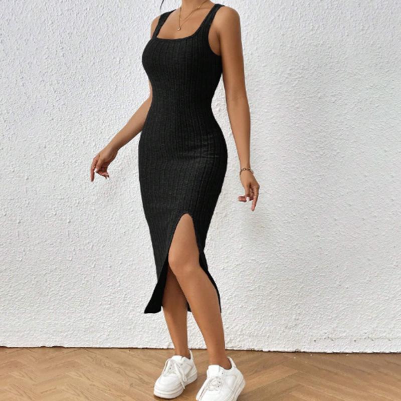 Piper Rib-Knit Slit Dress  |  Womens Swimwear & Coverups Clothing CREAM