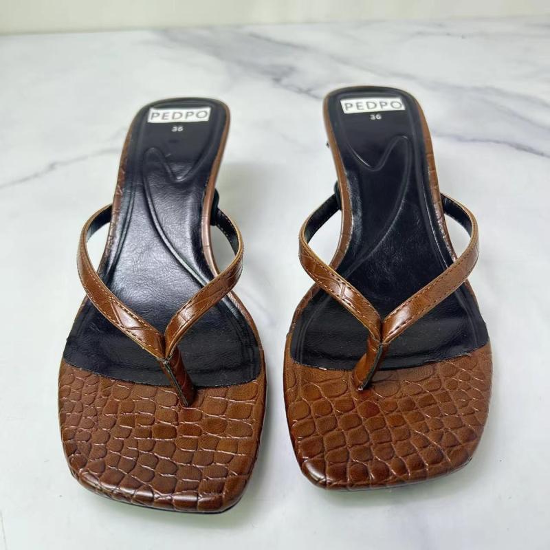 Portofino Croco Thong Mule Sandals  |  Womens Mules & Slides Mules & Slides BONE CHINA