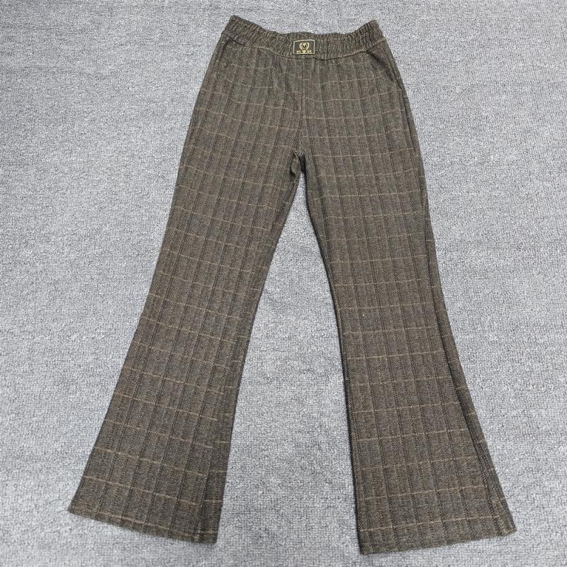 Prince Straight-Leg Plaid Houndstooth Trousers  |  Womens Tailored Suiting Clothing BEIGE BLACK MULTI