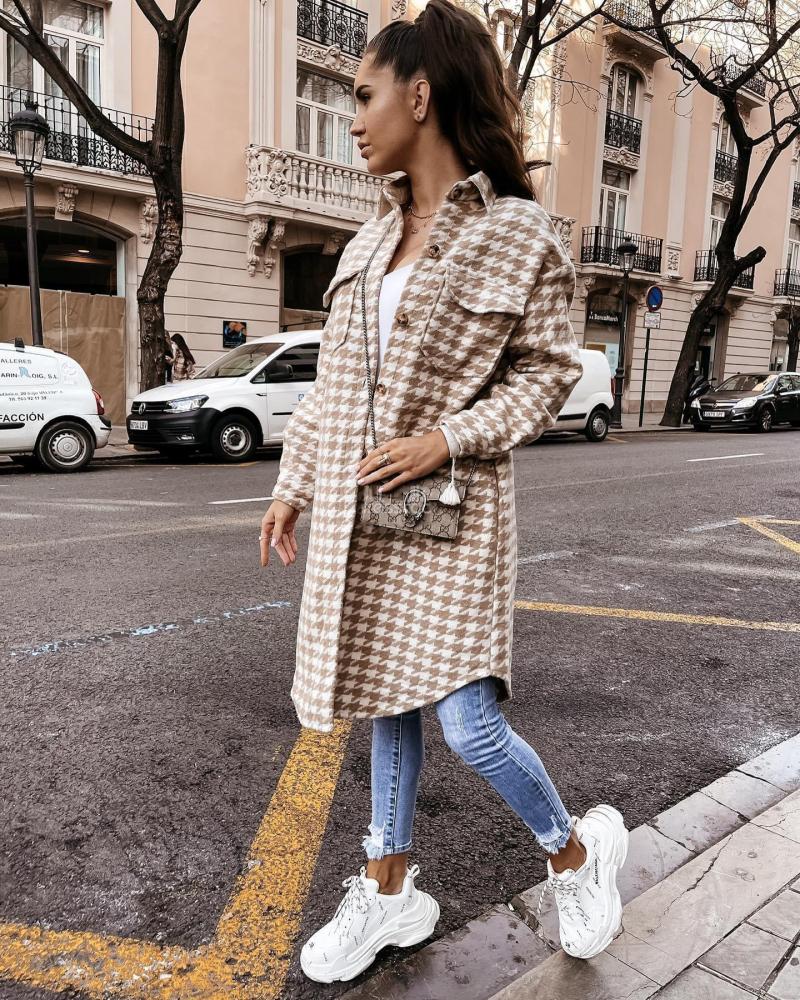 Ramblas Houndstooth Belted Trench Coat  |  Womens Coats Clothing Coats