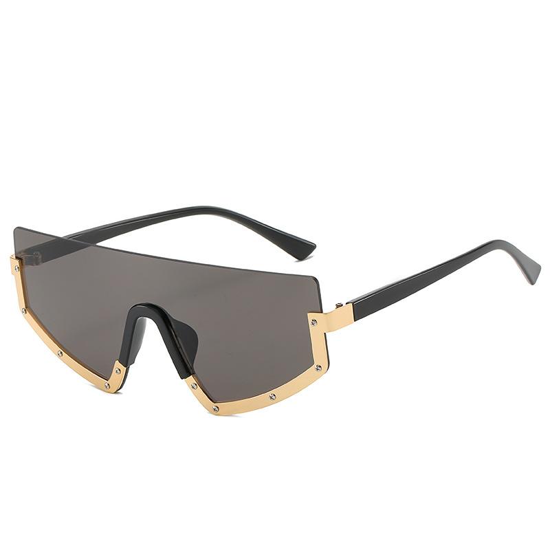 Rectangle Metal & Nylon Shield Sunglasses  |  Womens Sunglasses Accessories GRYOSMK