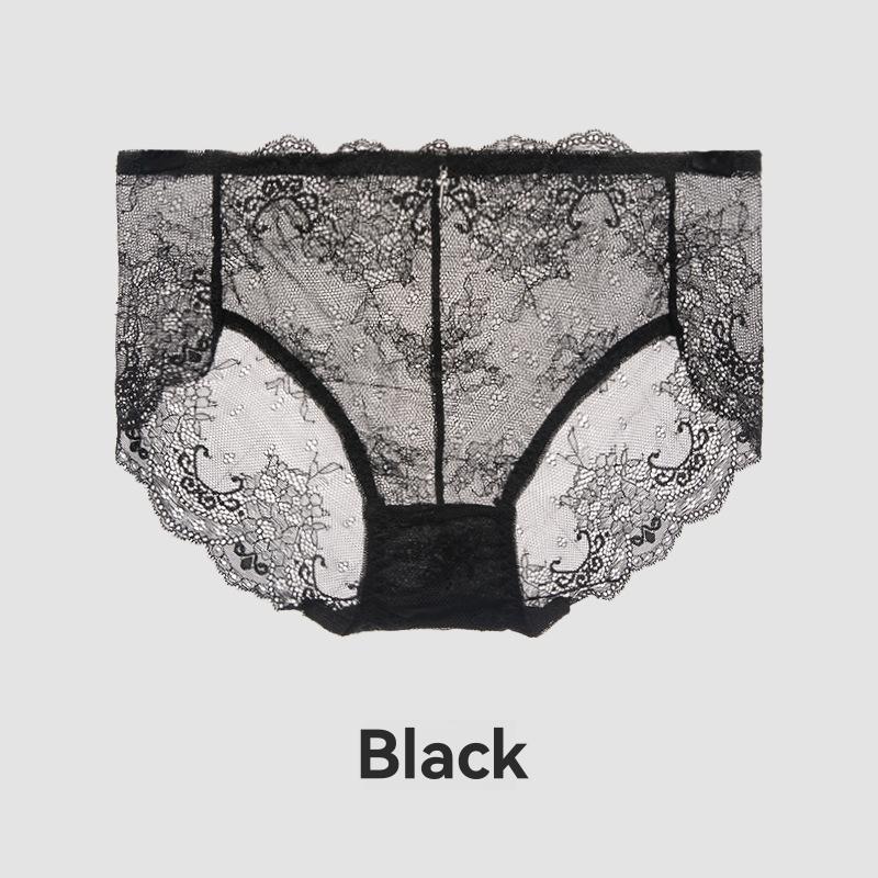 Reve Scalloped Lace Tanga  |  Womens Lingerie & Shapewear Clothing BLACK