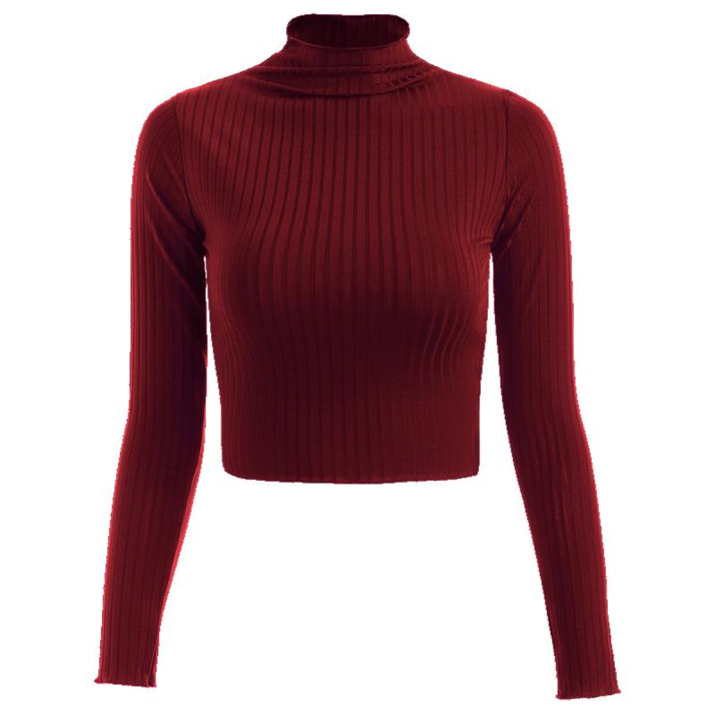 Ribbed Double-Layer Turtleneck Sweater  |  Womens Sweaters Clothing BORDEAUX