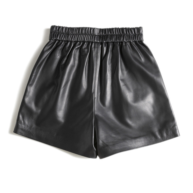 Richie Mid-Rise Vegan Leather Boxer Shorts  |  Womens Pants & Shorts Clothing BLACK