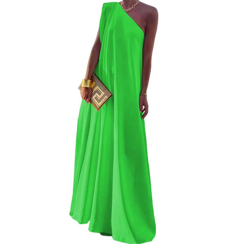 Sam Bow One-Shoulder Gown  |  Womens Evening Clothing EMERALD GREEN