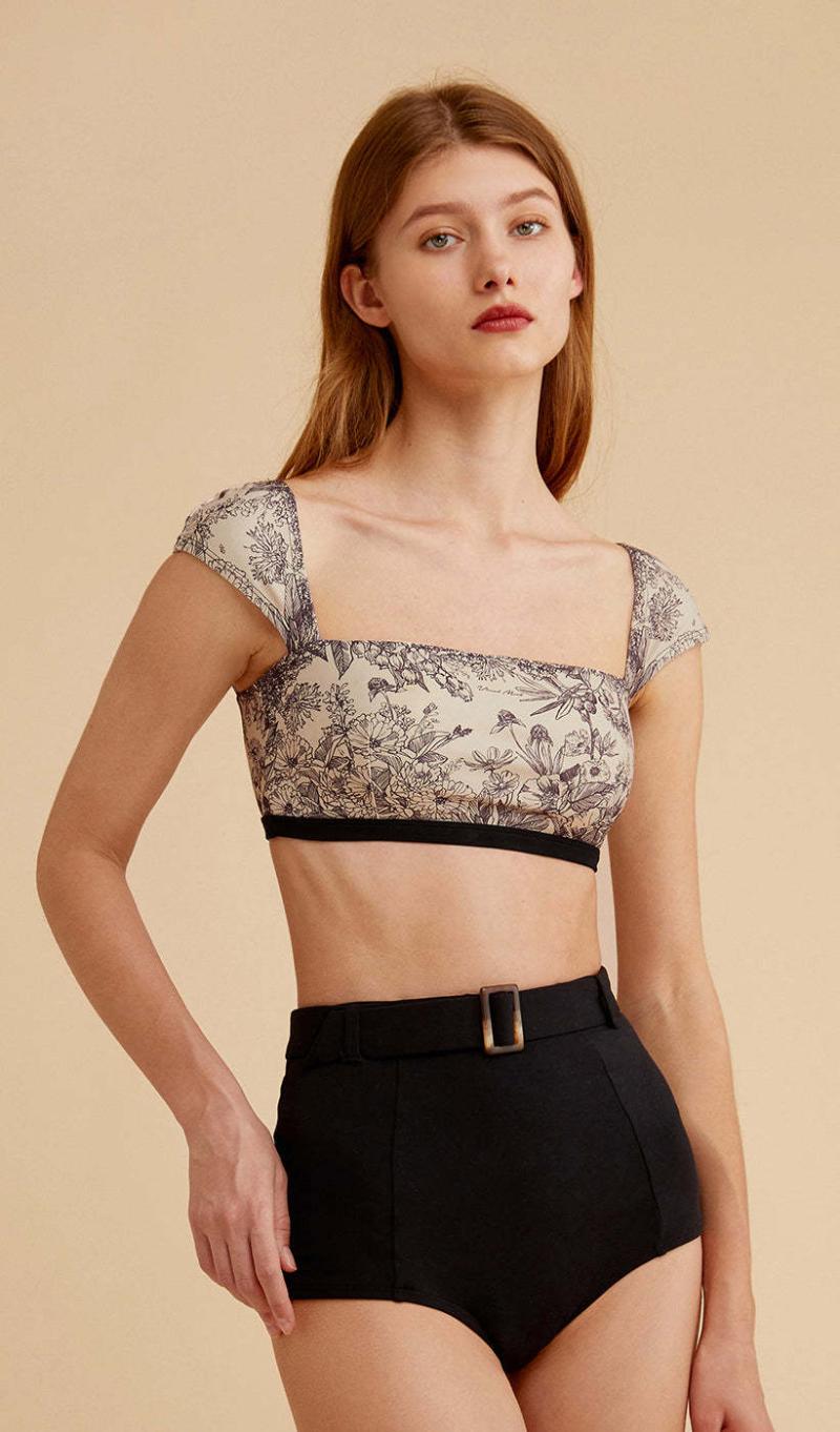 Sasha Lace-Up Cropped Top  |  Womens Tops Clothing MULTI