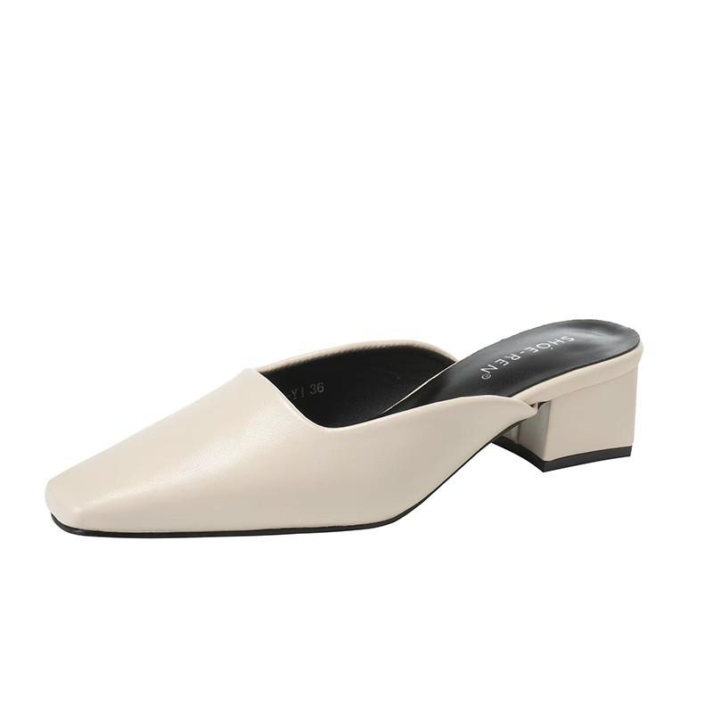 Satin Square-Toe Ballerina Mule Pumps  |  Womens Mules & Slides Mules & Slides Mules & Slides