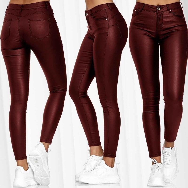 Selma High-Rise Coated Sleek Baby Boot Jeans  |  Womens Jeans Clothing DARK WINE COATED