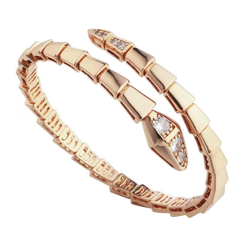 Serpenti Viper 18K Rose Gold Diamond Bracelet  |  Womens Bracelets Bracelets Bracelets