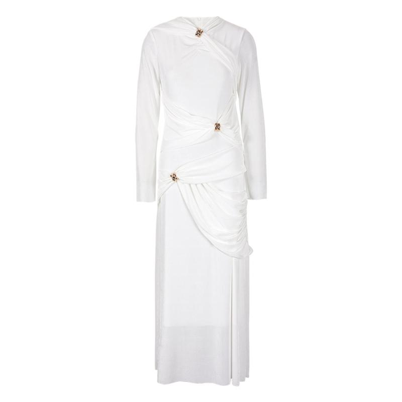 Side Cape Long-Sleeve Cady Gown  |  Womens Evening Clothing Evening