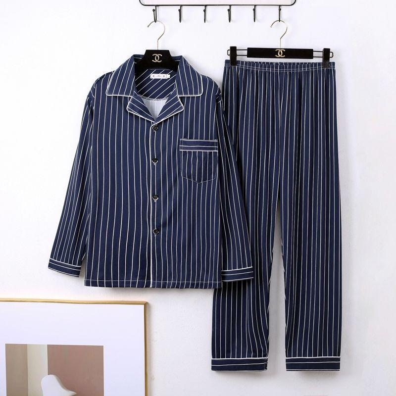 Sleep Chic Printed Pajama Set  |  Womens Sleepwear Clothing DUO STRIPE TRUE NAVY