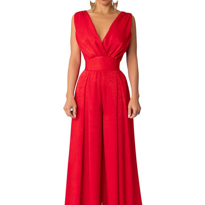 Sleeveless Beaded Stretch Mikado Gown  |  Womens Evening Clothing Evening