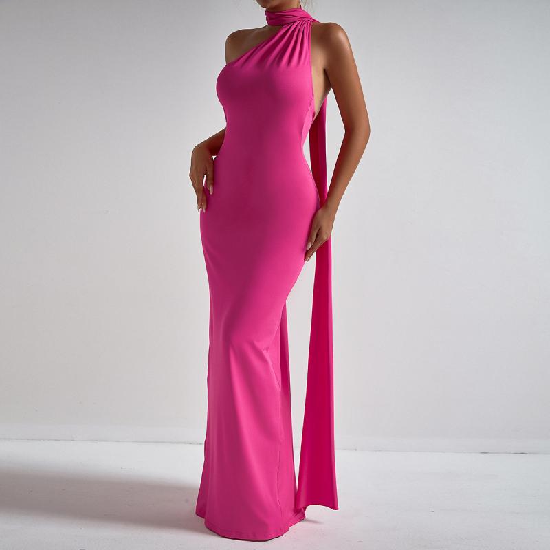 Sleeveless Mock-Neck Crepe Gown  |  Womens Evening Clothing Evening