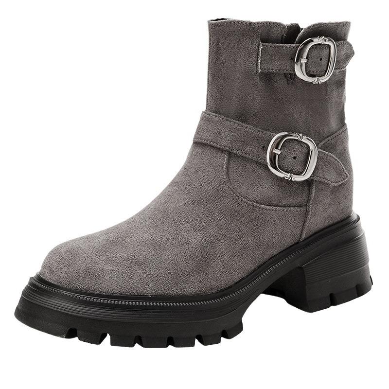 Soho Suede Buckle Moto Booties  |  Womens Boots Boots Boots