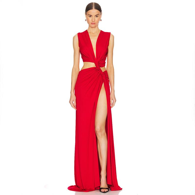 Solid Cindy Maxi Dress Coverup  |  Womens Swimwear & Coverups Clothing red poppy