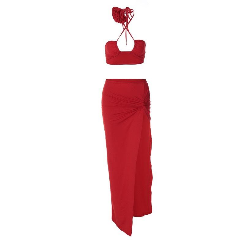 Solid Karen Midi Skirt  |  Womens Swimwear & Coverups Clothing red poppy