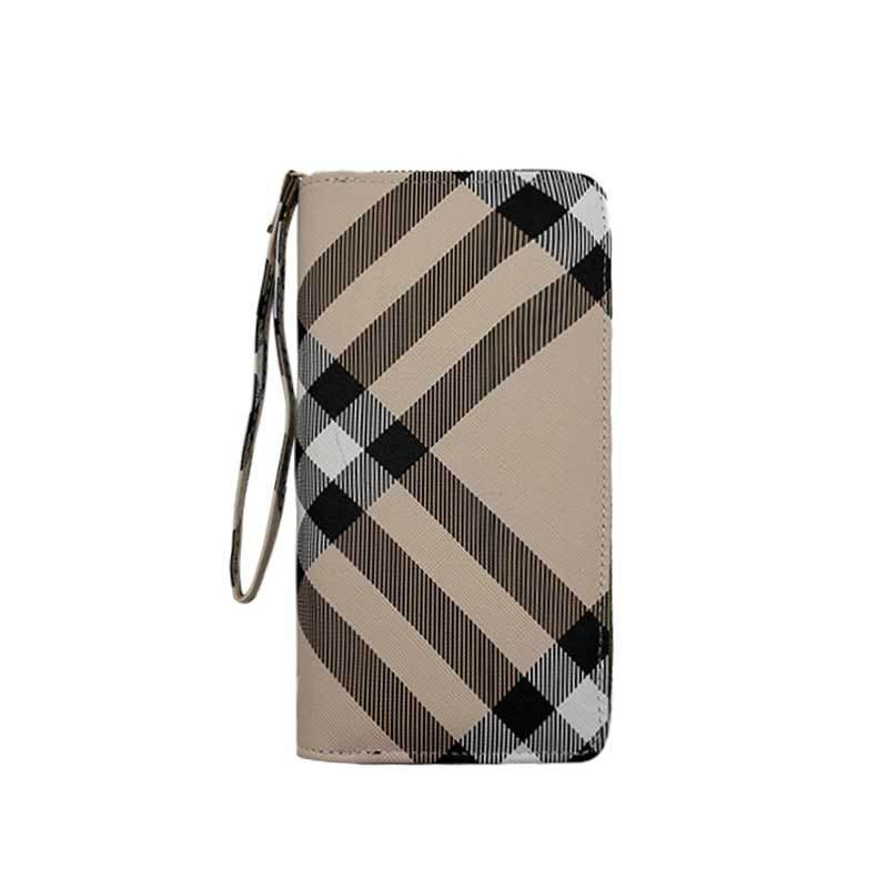 Somerset Check Zip Card Case  |  Womens Wallets & Card Cases Handbags SAND