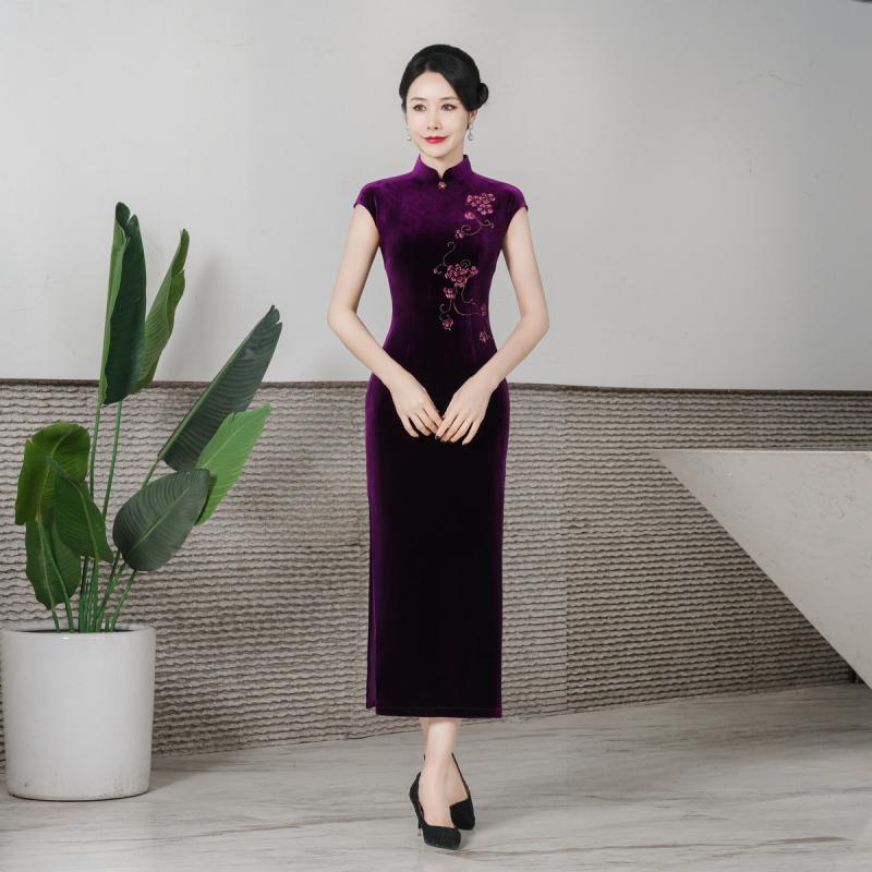 Strapless Satin Orchid Velvet Gown  |  Womens Evening Clothing Evening