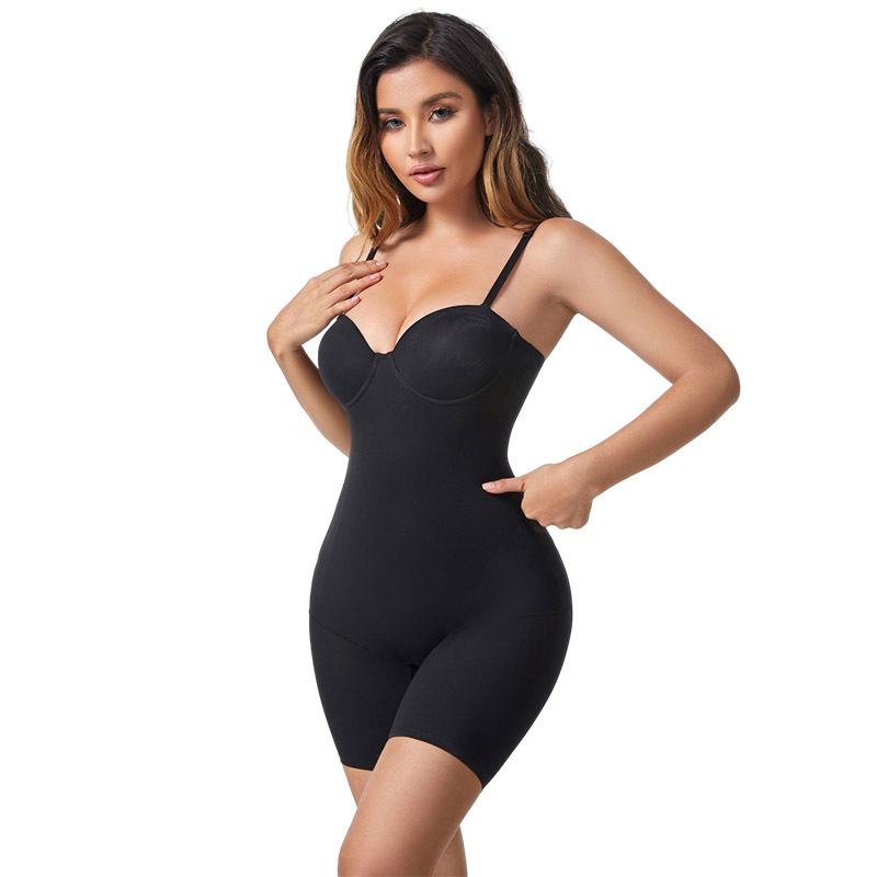 Suit Your Fancy Strapless Cupped Mid-Thigh Shaping Bodysuit  |  Womens Lingerie & Shapewear Clothing CHAMPAGNE