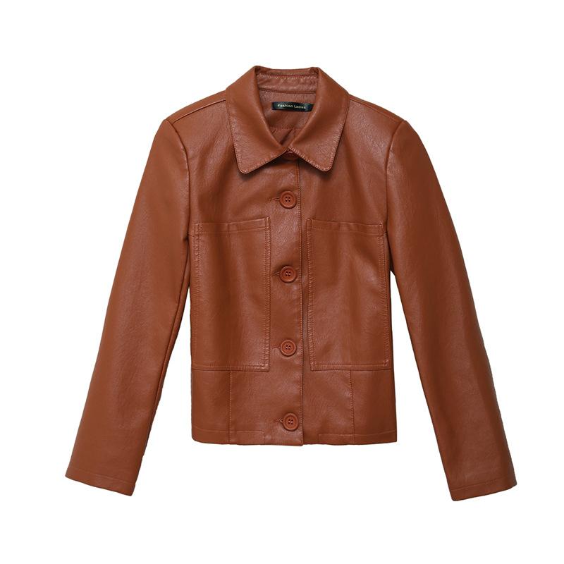 Tailored Button-Down Nappa Leather Jacket  |  Womens Evening Clothing Evening